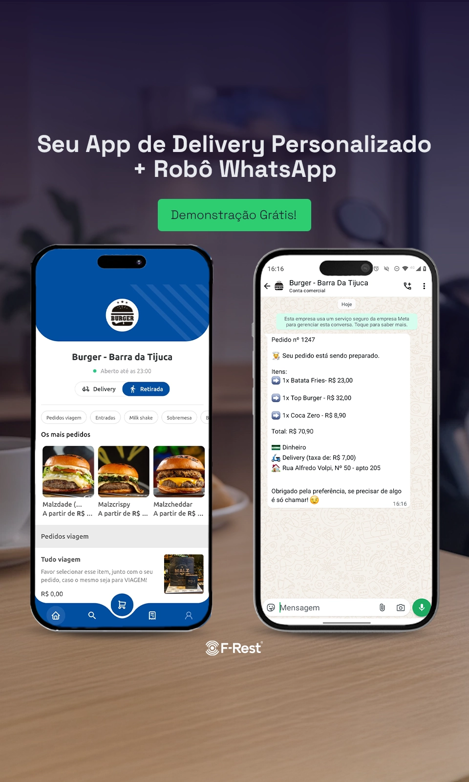Banner F-Rest Delivery – Solicite demonstração gratuita