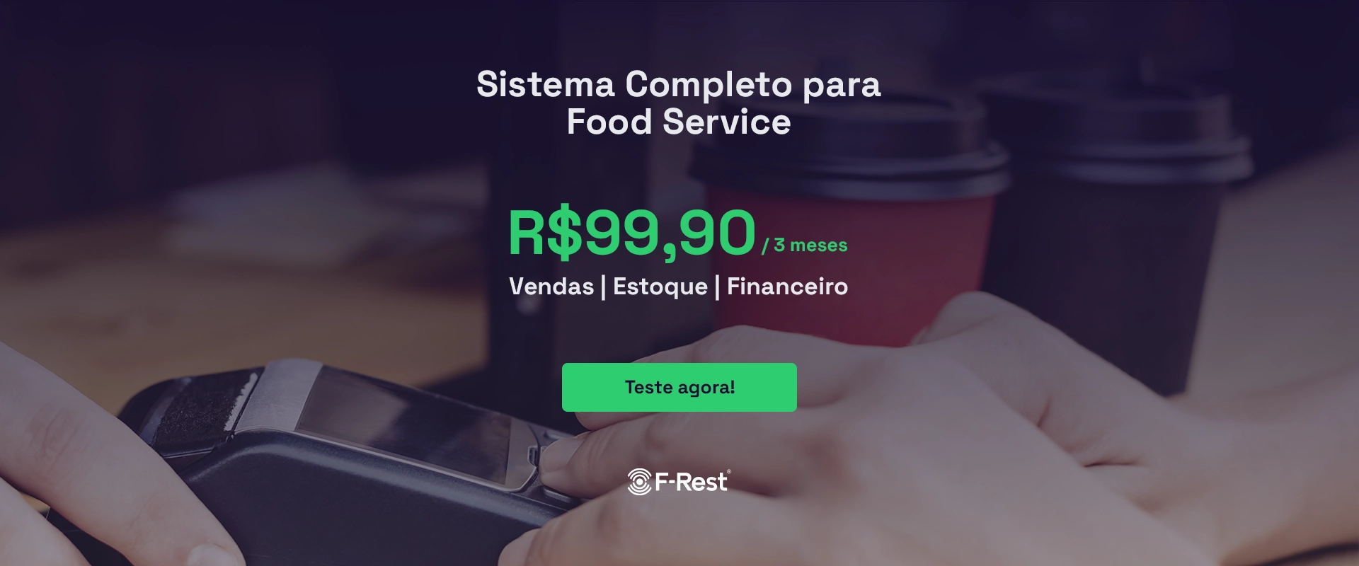 Banner sistema completo F-Rest para gestão de food service - Clique para falar no WhatsApp